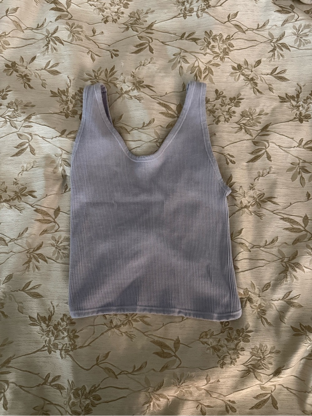 Ribbed Scoop Neck Tank Top in Lavender